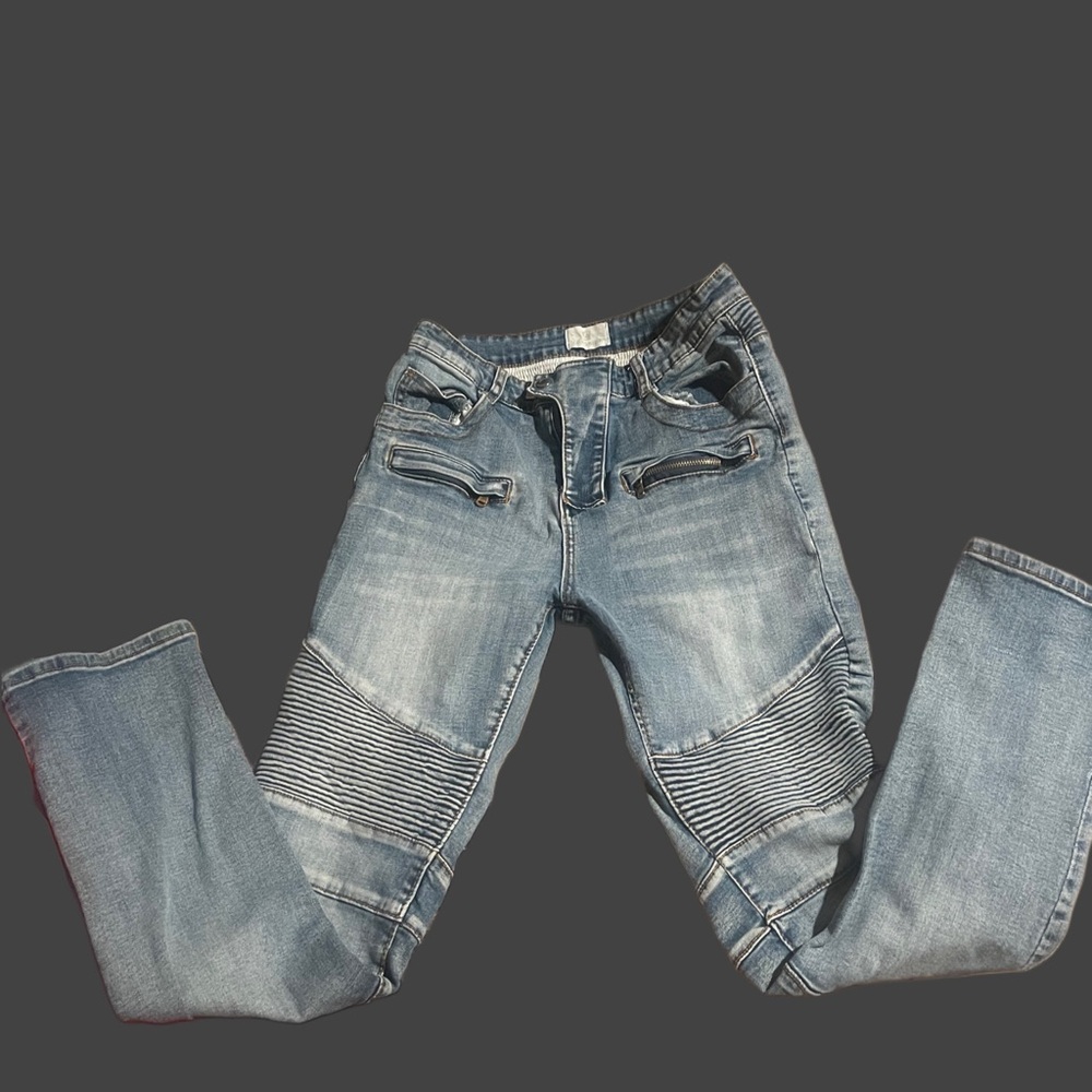 Stylish Blue Moto Jeans